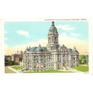   Vintage Postcard Vanderburgh County Courthouse   Evansville Indiana