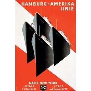  Hamburg Amerika Cruise Line   Poster by Koeke (12x18 