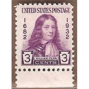 Postage Stamps William Penn Issue Sc 724 MNHVF OG