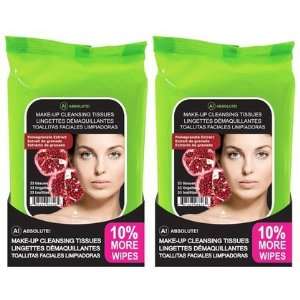  A Absolute Make up Cleansing Tissues, Pomegranate, 33 ct 