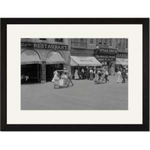 com Black Framed/Matted Print 17x23, Rolling Chairs on Atlantic City 