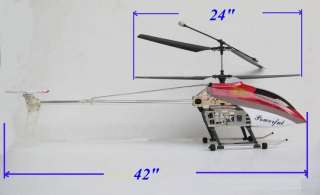 RED 42 QS8005 3CH RC Remote Control Helicopter Built In GYRO with LED 