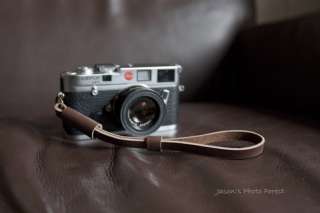   Leather wrist camera strap for vintage film EVIL camera Dark Brown