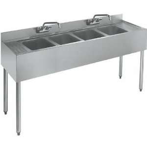  Krowne Four (4) Compartment Bar Sink, 96 W x 18.5 D, Two 