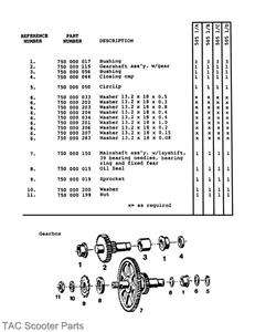 Sachs 505 Moped Engines Parts Manual 505/1A, 1B, 1C, 1D  