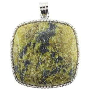 Pendants   Yellow Turtle Jasper With Silver Plated Frame 