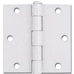 White Door Hinges 3.5 Inch with Square Corners   3 1/2  