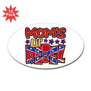  Sticker (Oval) (10 Pack) Moms Lil Rebel   Confederate 