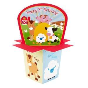    Barnyard 2nd Birthday Centerpiece (1) Party Supplies Toys & Games