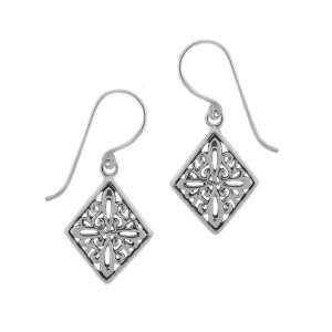  Sterling Silver Celtic Diamond Shaped Drop Earrings 