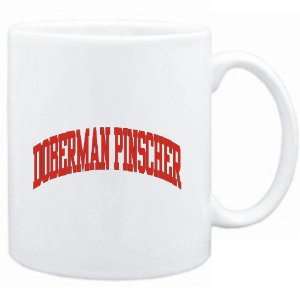  Mug White  Doberman Pinscher ATHLETIC APPLIQUE 