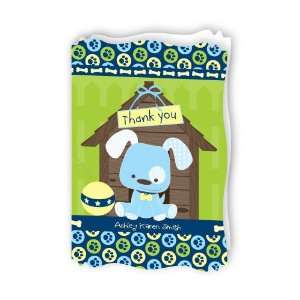  Boy Puppy Dog   Personalized Baby Thank You Cards With 