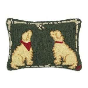  Golden Retriever & Birches Hooked Pillow