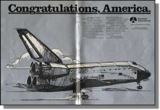 1981 Rockwell   Columbia Space Shuttle 1st Flight Ad  