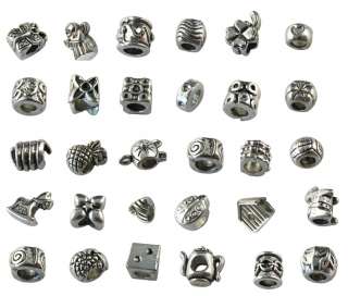Bulk Lot of 30 Tibetan silver Bead Fit Charm bracelet  