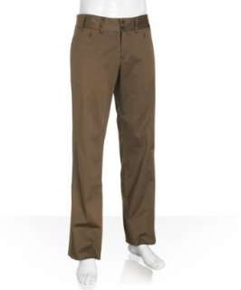 Gucci brown stretch cotton straight leg pants  