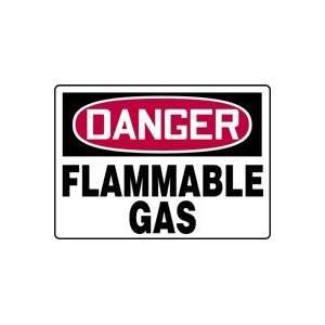  DANGER FLAMMABLE GAS Sign   10 x 14 Adhesive Dura Vinyl 
