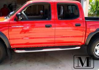 01 04 Toyota Tacoma Double Cab Chrome Side Step Stainless Nerf Bars 