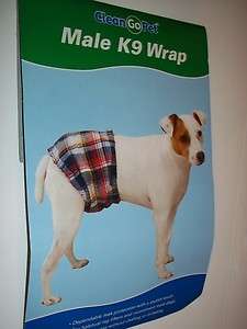 CLEAN GO PET MALE K9 WRAP DOGS EXTRA SMALL PLAID  