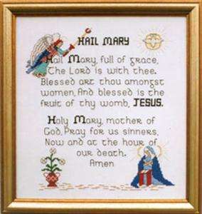 Hail Mary Prayer Celtic Cross Stitch Chart / Pattern  