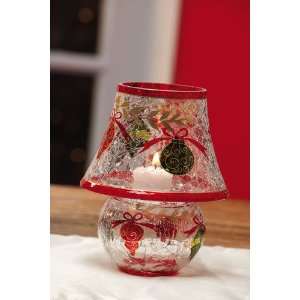  Holiday Crackle Glass Votive Lamp