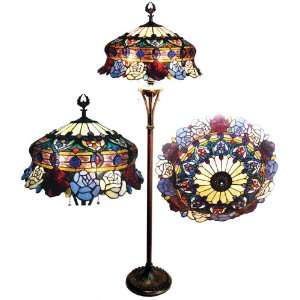  Antique Elegance Roses Tiffany Style Floor Lamp 
