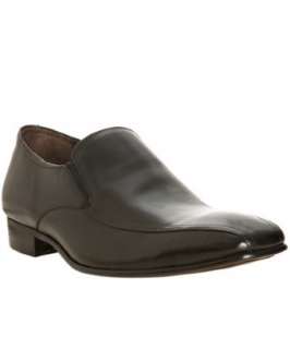 Mezlan black leather slip on loafers   