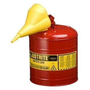  Justrite 5 gallon Type I Safety Can with 11202Y funnel 