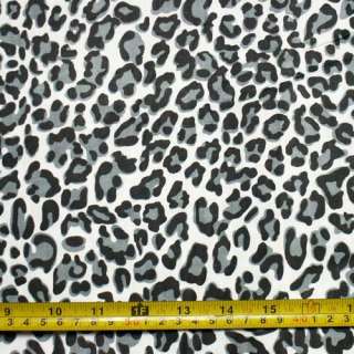 Grey Leopard Print FQ Fat Quarter Cotton Quilt Fabric  