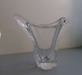 Vintage 1950s DAUM FRANCE clear thick crystal vase  