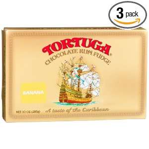 Tortuga Banana Chocolate Rum Fudge, 10 Ounce Boxes (Pack of 3)  