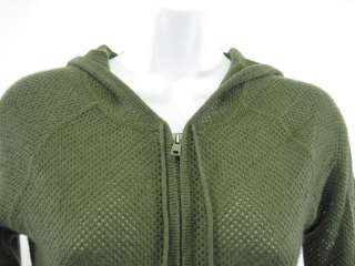 AUTUMN CASHMERE Green Hooded Zip Up Sweater Top Sz S  