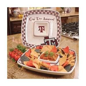  Texas A&M Aggies Gameday Ceramic Chip & Dip Serving Tray 