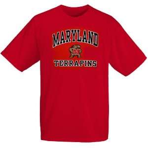  Maryland Terrapins Red Youth Team Color Logo T shirt 