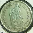 1984 SWISS COIN 5 FR HELVETIA UNC IN CASE