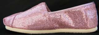 Toms Classics In Pink Glitter Womens U.S. sizes 5 10