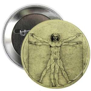  2.25 Button Vitruvian Man by Da Vinci 