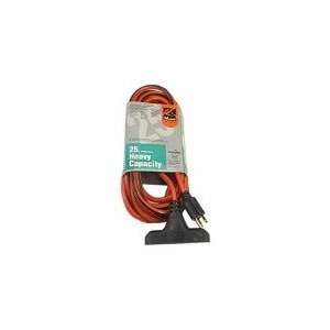  COLEMAN CABLE 3 outlet Round Orange Extension Cord, 25 
