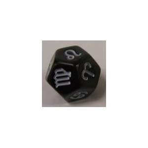  Astrology Die   12 Sided   Black 