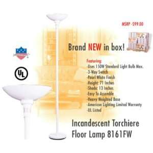   Lighting 8161FW Incandescent Torchiere Floor Lamp