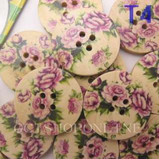 30 500pcs Pattern Wood Buttons 30mm Craft Sewing m  