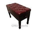  leather mahogany adjustable artist piano bench 