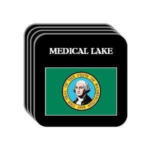 US State Flag   MEDICAL LAKE, Washington (WA) Set of 4 Mini Mousepad 