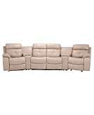 Justin Leather Seating with Vinyl Sides & Back Recliner Chairs 6 Piece 