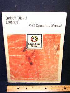 1977 GM Detroit Diesel V 71 V71 Engine Operators Manual  