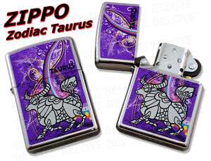 Zippo Zodiac Sign TAURUS Polished Chrome Lighter 24932  