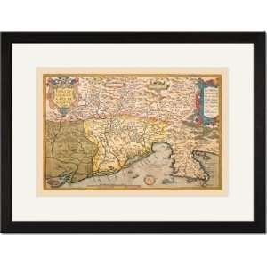   Framed/Matted Print 17x23, Map of Southern Europe