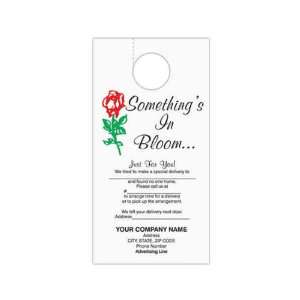    Florist   One part door hanger with stock design.