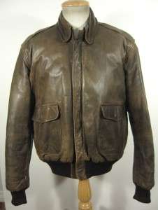 LL BEAN LEATHER A 2 STYLE FLIGHT JACKET SIZE 42 THINSULATE LINING 