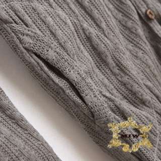 New Women Fashion Elastic Knitting Cardigan Jacket w Wodden Buttons 